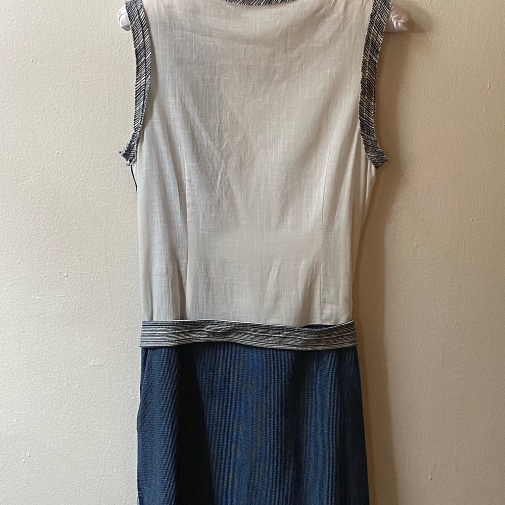 Vivienne Tam casual blue and white plaid and print dress. - Picture 5 of 11